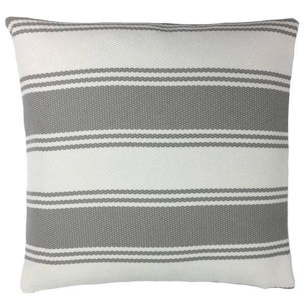 Gray And White Striped Outdoor Throw Pillow Overstock 30956503