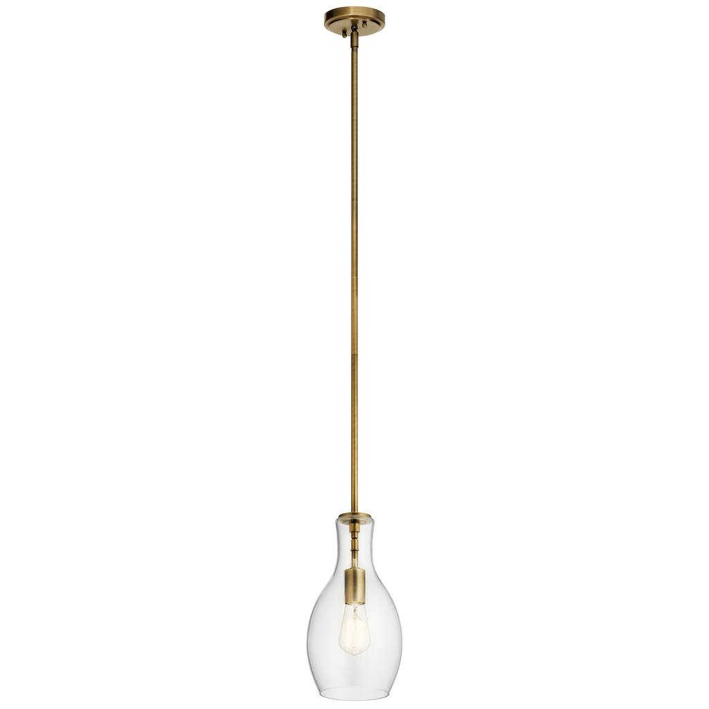 Kichler Lighting Everly 1-Light Mini Pendant Natural Brass