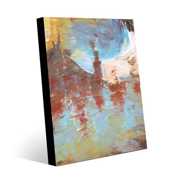 Kathy Ireland Underwater Currents in Rust & Sky Abstract on Metal Wall