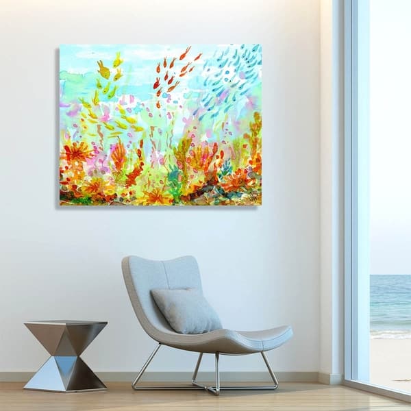 Kathy Ireland Many Little Fish Underwater Nautical on Metal Wall Art ...