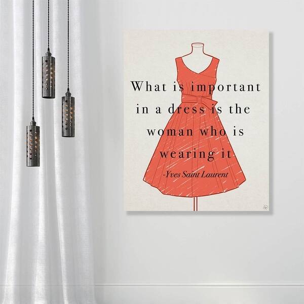 fashion quotes about red dress Kathy Ireland Yves Saint Laurent Quote with Red Dress on Metal Wall Art  Print - Bed Bath & Beyond