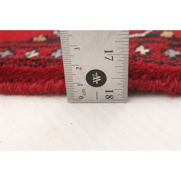 Hand-knotted Finest Peshawar Bokhara Red Wool Rug