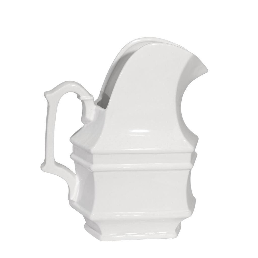 Decorative Ceramic Pitcher ,White