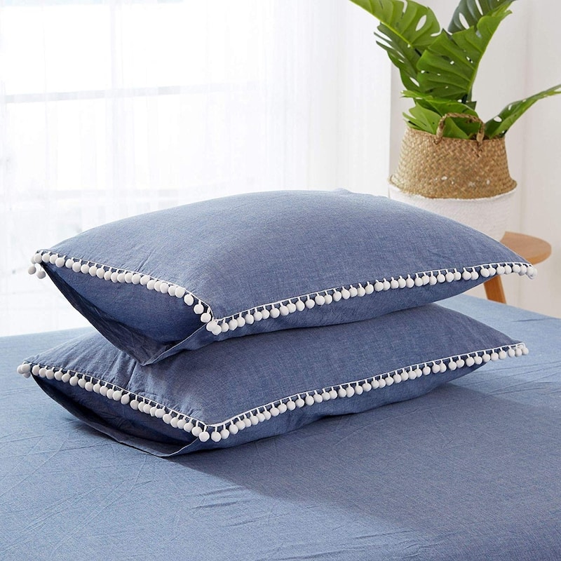 PomPom Cotton Reversible Duvet Cover Set