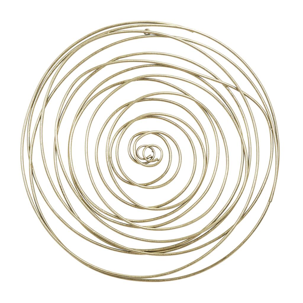 Contemporary Metal Wall Decor with Irregular Spiral Shape, Gold