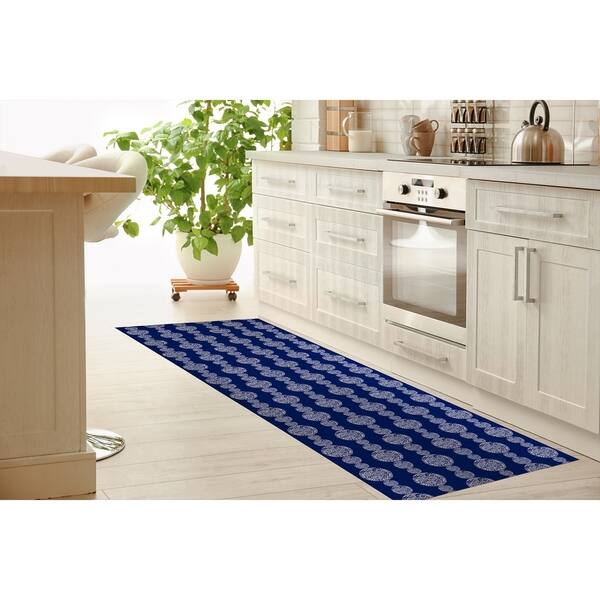 GRACE COBALT BLUE Kitchen Mat By Kavka Designs Bed Bath & Beyond