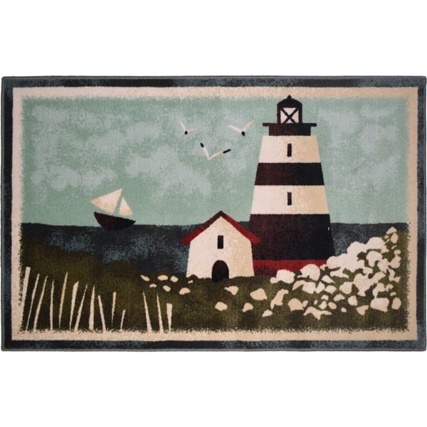 Seaside Bayside Lighthouse Coastal Rug - On Sale - Bed Bath & Beyond ...