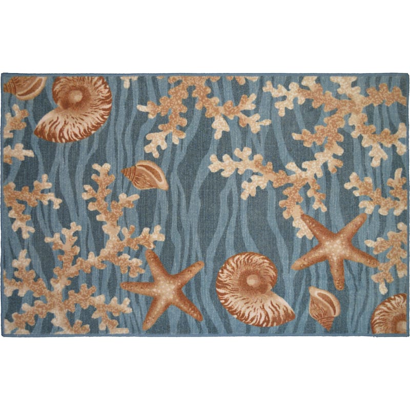 Seaside Beach Treasures Coastal Beach Rug