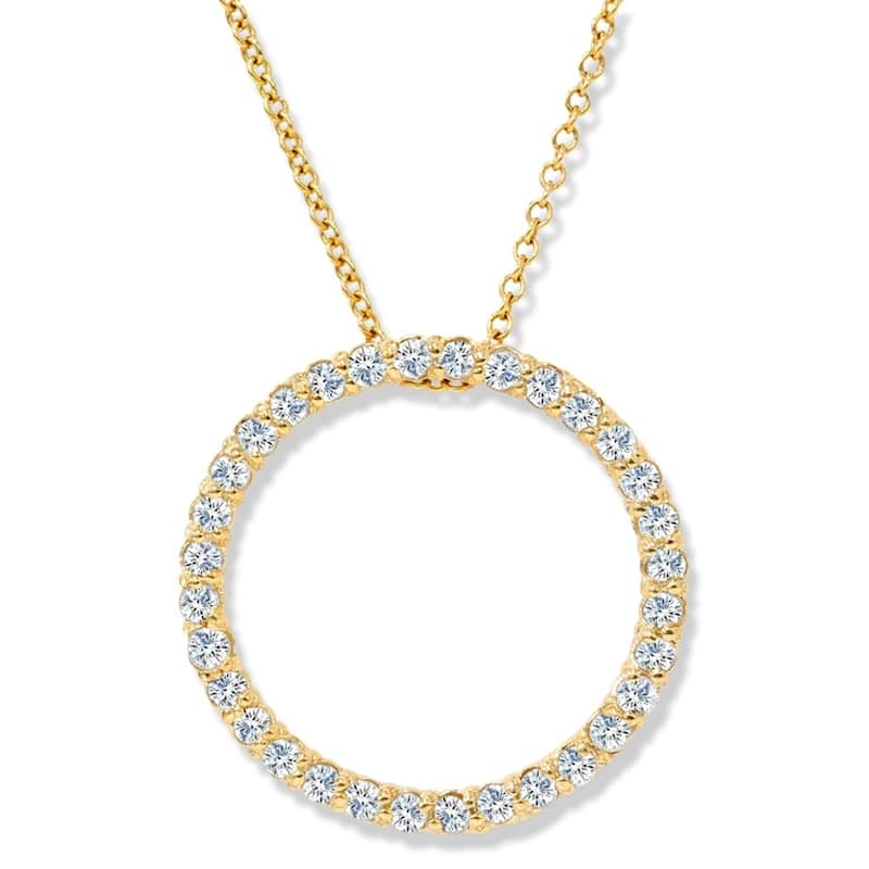 1/2ct Circle Of Life Lab Grown Diamond Pendant Yellow Gold Necklace