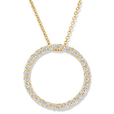 1/2ct Circle Of Life Lab Grown Diamond Pendant Yellow Gold Necklace