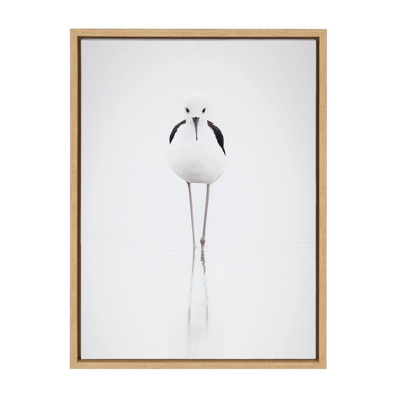 Kate and Laurel Sylvie Seagull Framed Canvas by Tai Prints - 18x24 - Plastic - Brown