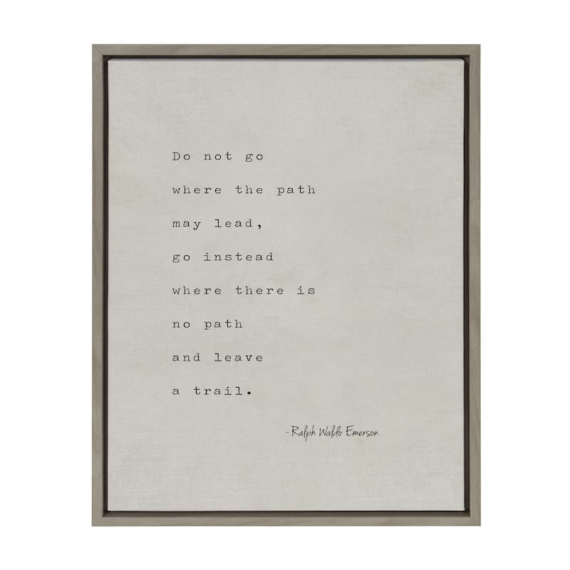Kate and Laurel Sylvie Emerson Quote Framed Canvas by Shawn St.Peter - 18x24 - Plastic - Grey