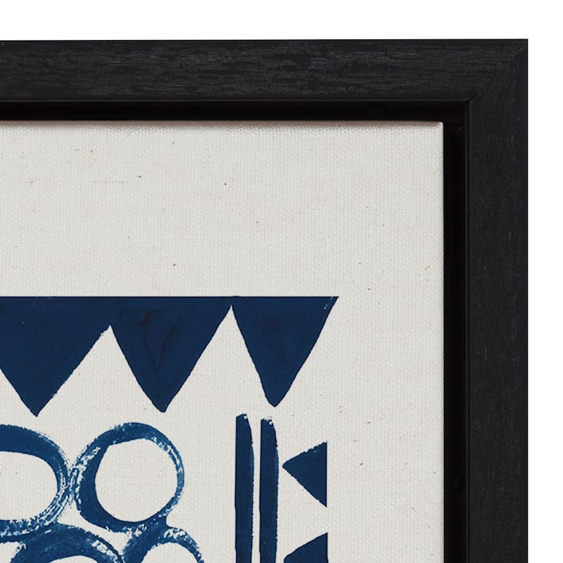 Kate and Laurel Sylvie Indigo Abstract Framed Canvas by Teju Reval