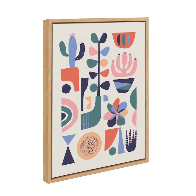 Kate and Laurel Sylvie Succulents Framed Canvas by Rachel Lee