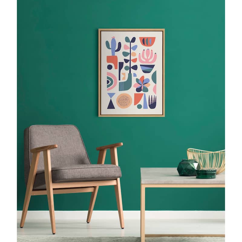 Kate and Laurel Sylvie Succulents Framed Canvas by Rachel Lee