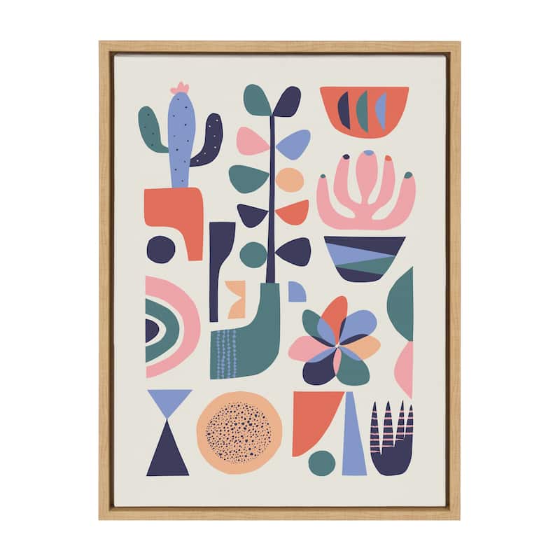 Kate and Laurel Sylvie Succulents Framed Canvas by Rachel Lee - 18x24 - Plastic - Brown