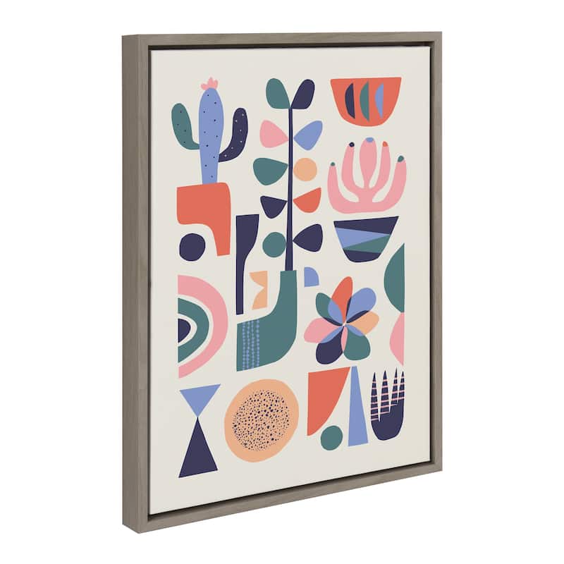 Kate and Laurel Sylvie Succulents Framed Canvas by Rachel Lee