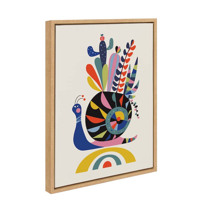 Kate and Laurel Sylvie Snail Framed Canvas by Rachel Lee