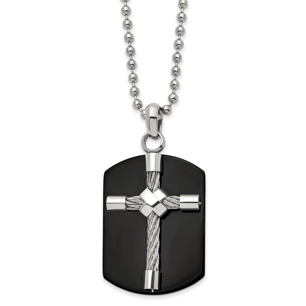 black cross dog tag