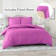 preview thumbnail 50 of 83, Nestl Ultra Soft Microfiber Duvet Cover with Fitted Sheet Set Full - Radiant Orchid Purple