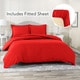 preview thumbnail 60 of 83, Nestl Ultra Soft Microfiber Duvet Cover with Fitted Sheet Set California King - Cherry Red