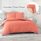 preview thumbnail 70 of 83, Nestl Ultra Soft Microfiber Duvet Cover with Fitted Sheet Set California King - Misty Rose
