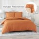 preview thumbnail 39 of 83, Nestl Ultra Soft Microfiber Duvet Cover with Fitted Sheet Set California King - Rust Sienna
