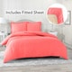 preview thumbnail 62 of 83, Nestl Ultra Soft Microfiber Duvet Cover with Fitted Sheet Set California King - Coral Pink