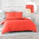 Nestl Ultra Soft Microfiber Duvet Cover with Fitted Sheet Set - Queen - Orange