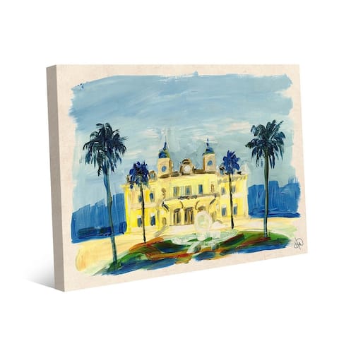 Kathy Ireland Monte Carlo Casino Watercolor on Gallery Wrapped Canvas Wall Art Print