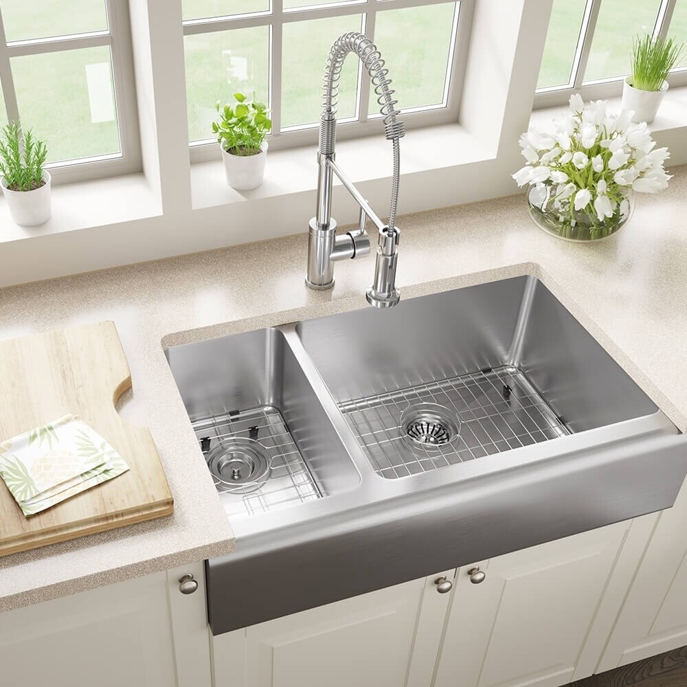 Steel Apron Sink / Vigo 36 Inch Single Bowl Handmade Stainless Steel ...