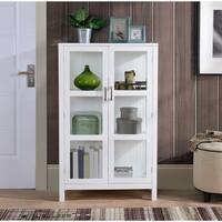White finish glass display cabinet