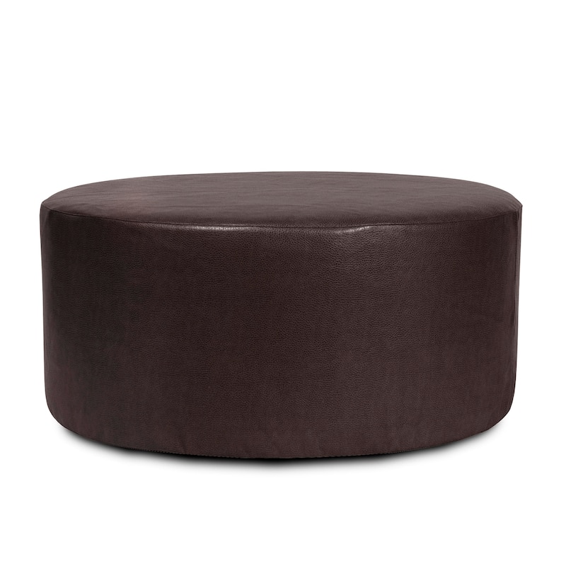 Allan Andrews 36" Universal Round Ottoman With Slipcover, Avanti Collection - Black
