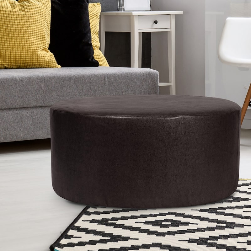Allan Andrews 36" Universal Round Ottoman With Slipcover, Avanti Collection