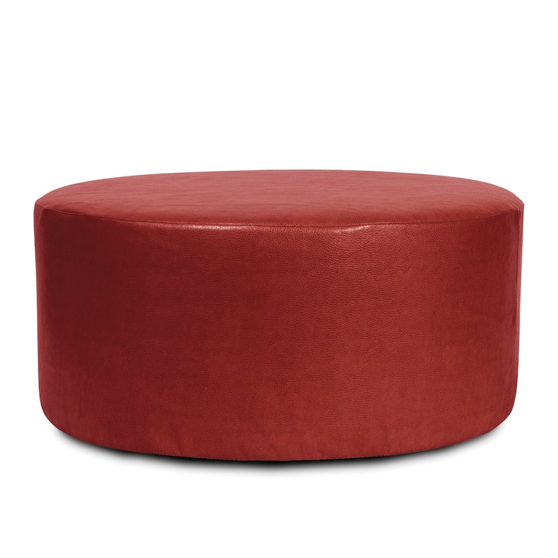Allan Andrews 36" Universal Round Ottoman With Slipcover, Avanti Collection - Red