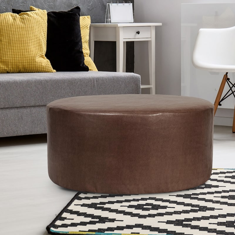 Allan Andrews 36" Universal Round Ottoman With Slipcover, Avanti Collection