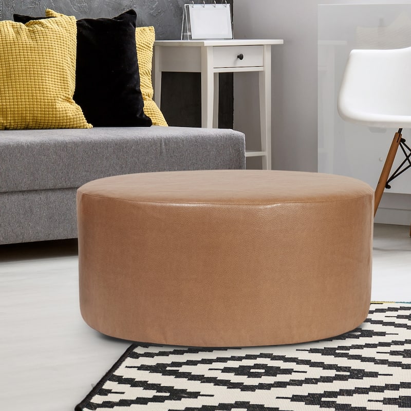 Allan Andrews 36" Universal Round Ottoman With Slipcover, Avanti Collection