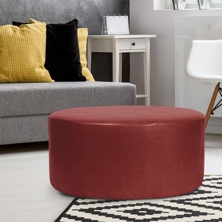 Allan Andrews 36" Universal Round Ottoman With Slipcover, Avanti Collection