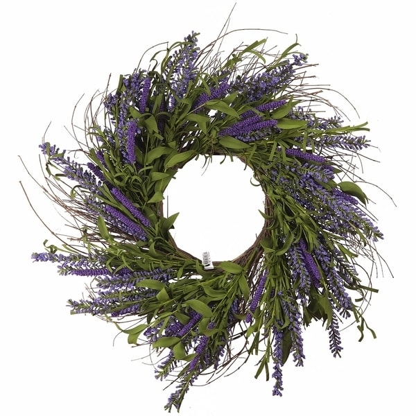 Enova Home 24" Lavender Mixed Artificial Flower Wreath. Opens flyout.