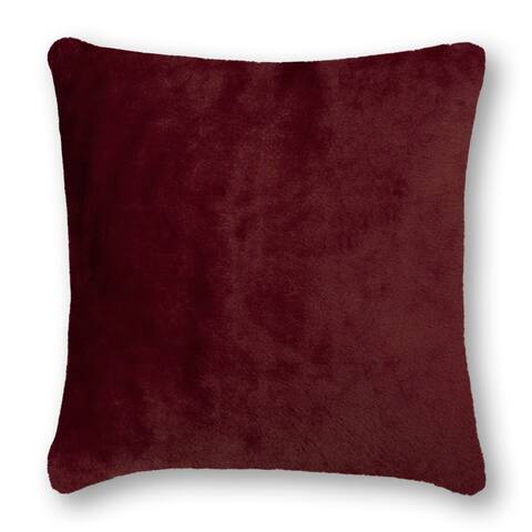 Olivia Quido Cosmopolitan Toile Burgundy Faux Fur 20-inch Pillow