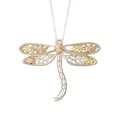 Black Hills Gold and Silver Dragonfly Necklace