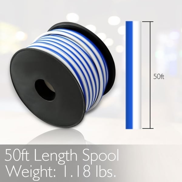 Pyle PLMRSW50 Speaker Wire Marine Grade 50ft 18 Gauge Blue//White BRAND NEW