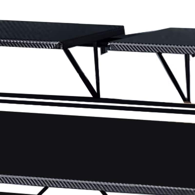 Tubular Metal Frame Computer Desk with 2 Shelves and Cup Holder, Black