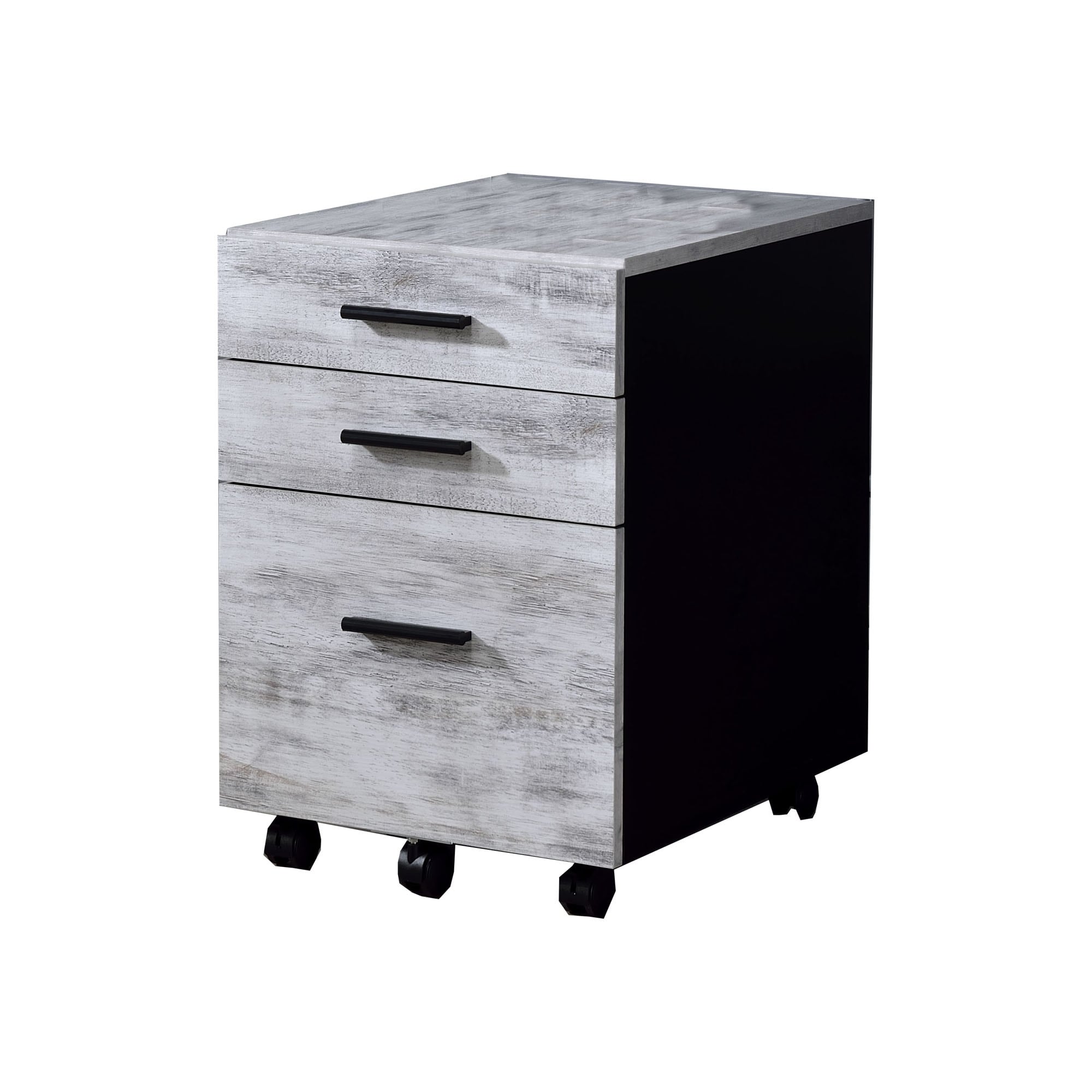 Shop Wooden File Cabinet With 3 Storage Drawers And Casters White And Gray On Sale Overstock 30968320