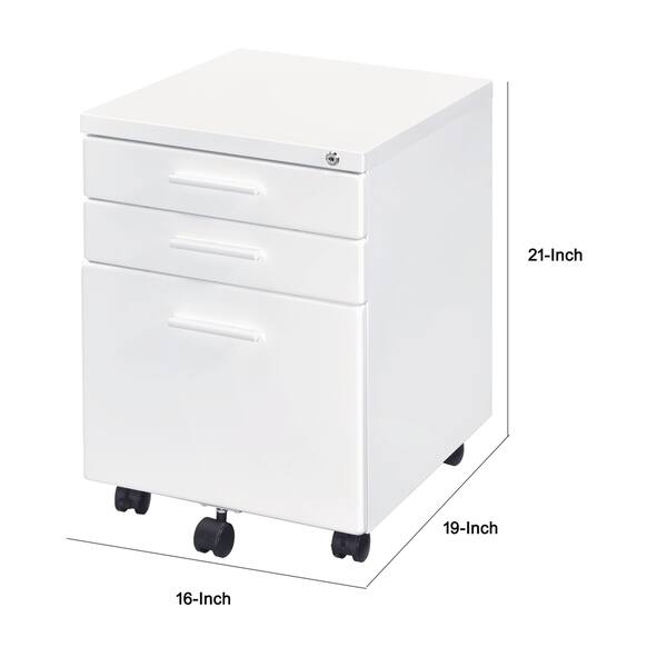 Shop Contemporary Style File Cabinet With Lock System And Caster Support White On Sale Overstock 30968343