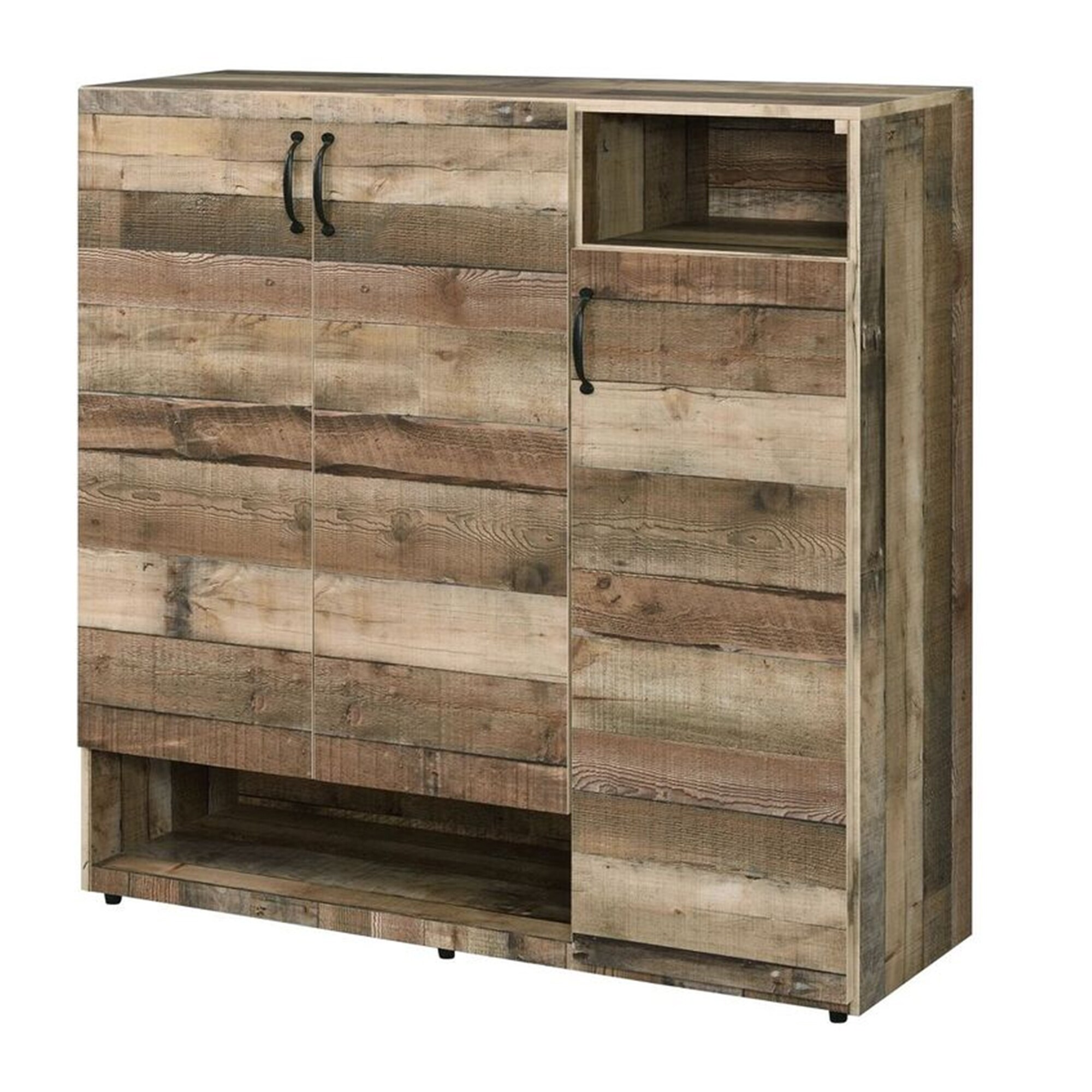 Shop Black Friday Deals On 3 Door Wooden Shoe Cabinet With Multiple Storage Compartments Brown Overstock 30968385