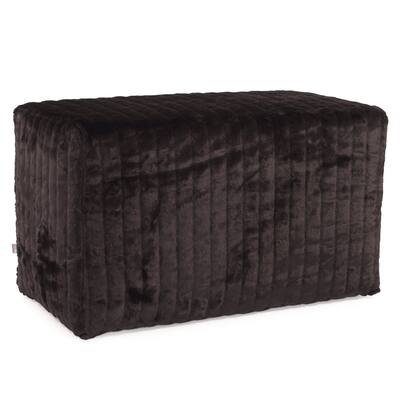 Universal Bench With Slipcover, Faux Mink Black