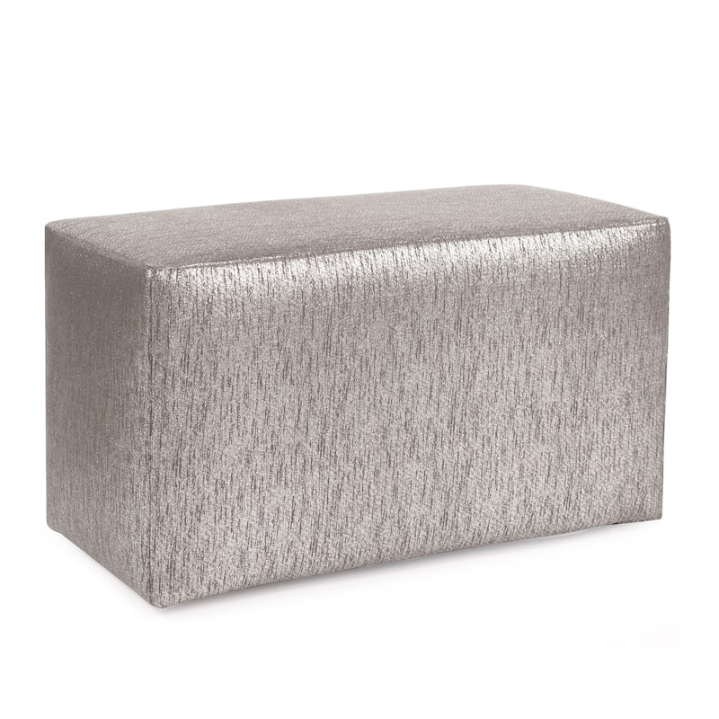 Universal Bench With Slipcover, Glam Collection - Silver