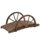 preview thumbnail 2 of 3, Outsunny 3.3ft Wooden Garden Bridge Arc Stained Finish Walkway with Half Wheeled Railings, Stained Wood
