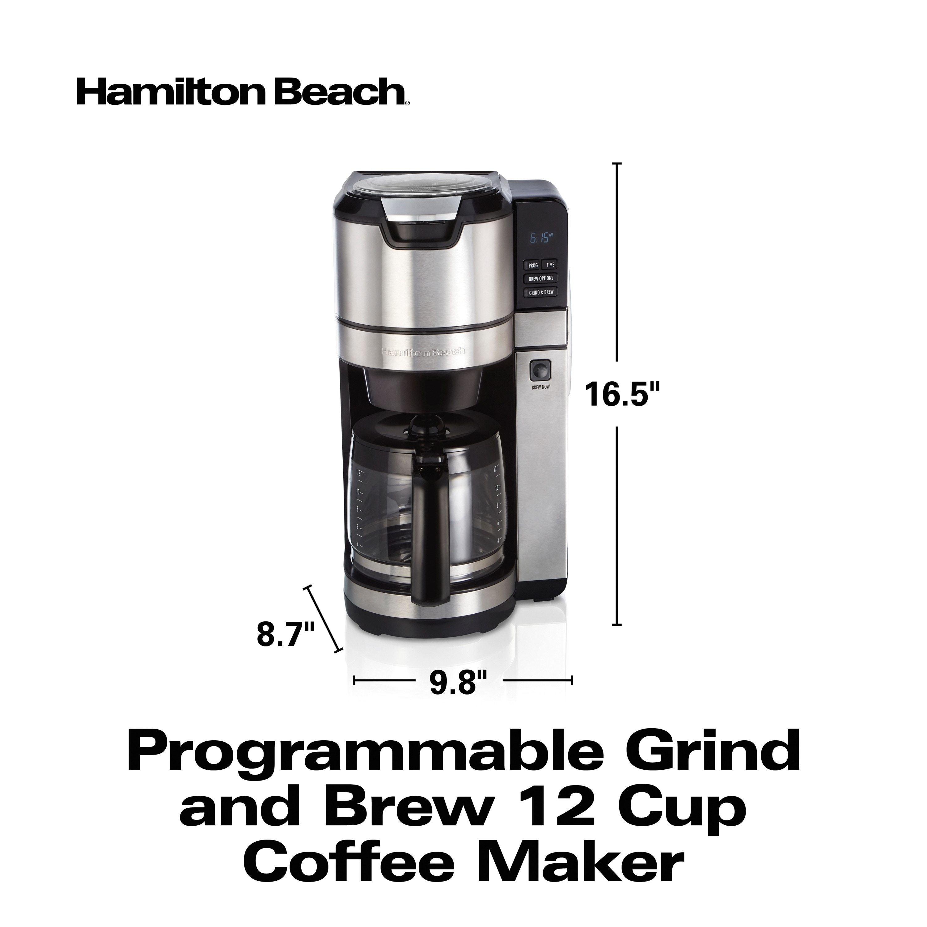 logboek Meesterschap Cirkel Hamilton Beach Programmable Grind and Brew 12 Cup Coffee Maker - Overstock  - 30970345